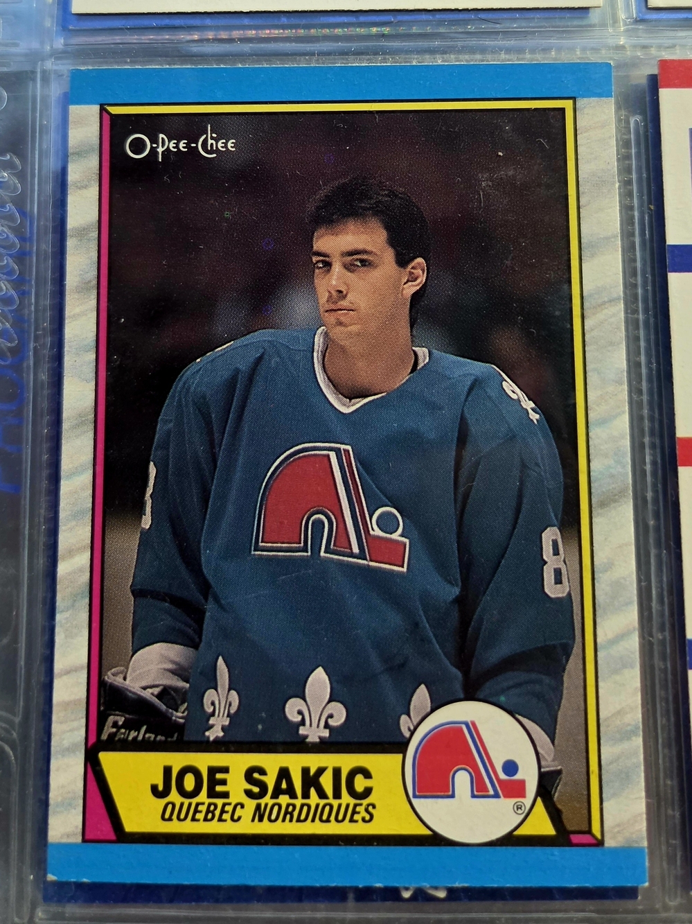 Joe Sakic Quebec Nordiques Hockey Card - Blue